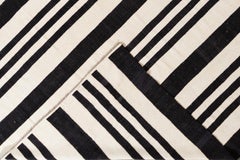 Handwoven Black and White Kilim Rug, 12'3\" x 16'2\", Wool from Asia