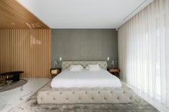 Modern Fluffy Bed Italian Leather Capitonnè, Handmade in Portugal by Greenapple