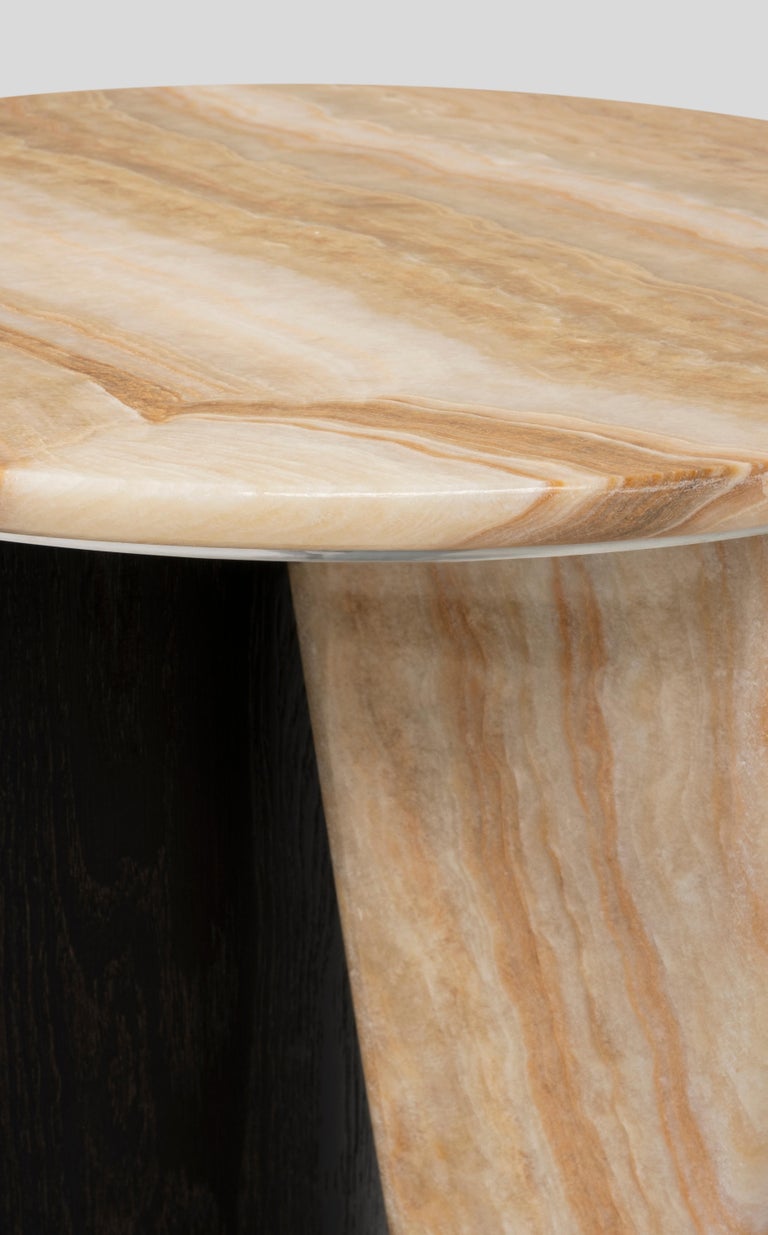 21st Century Modern Foice Side Onyx Table Handcrafted in Portugal by Greenapple For Sale 2