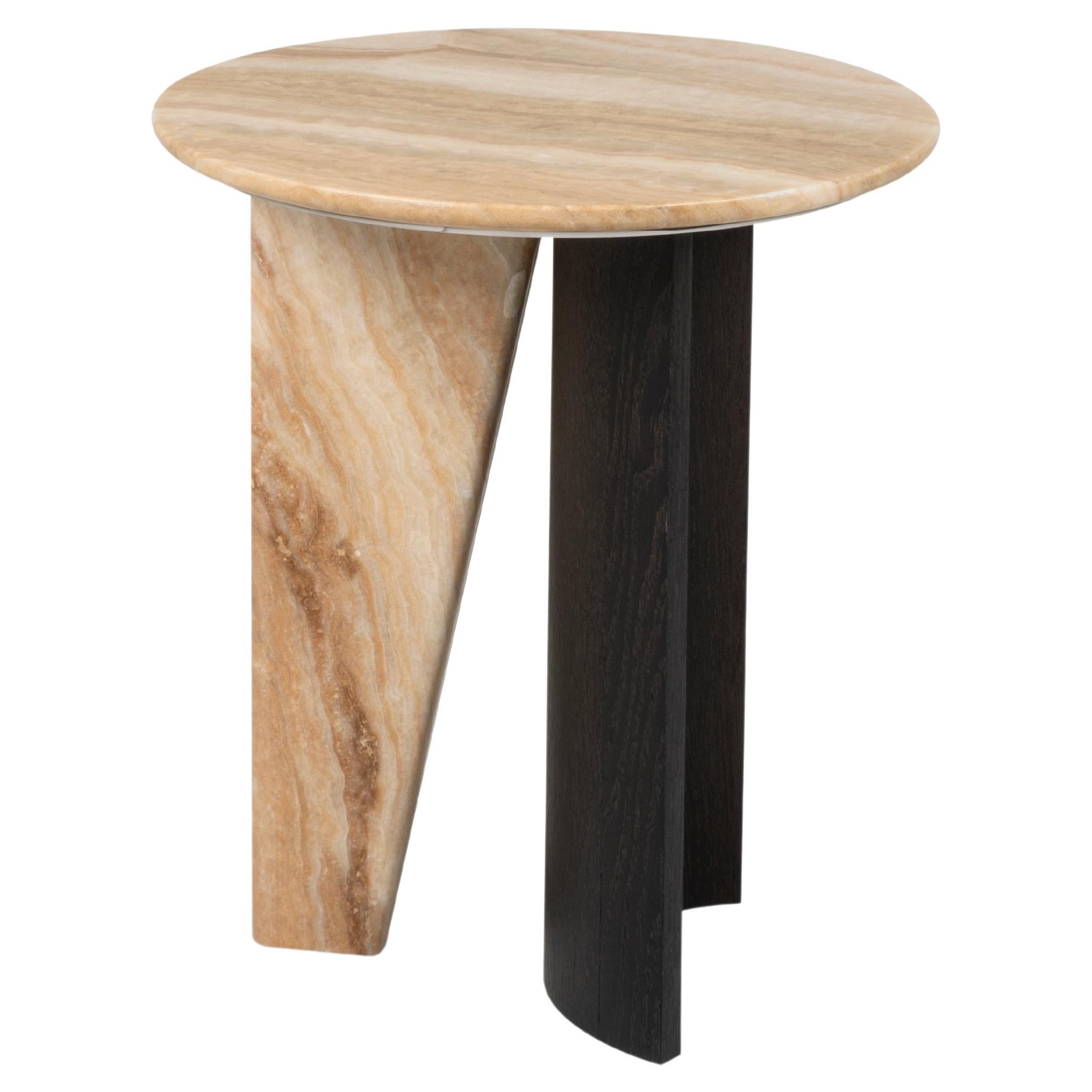 Modern Foice Side Table Onyx Stone Handmade in Portugal by Greenapple For Sale