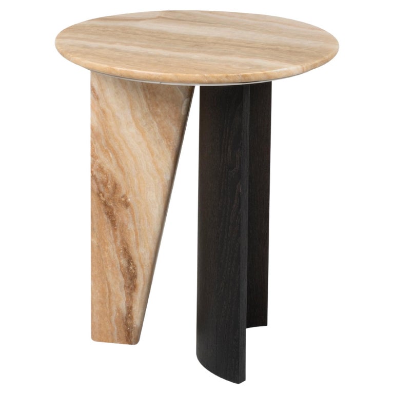 Greenapple Side Table, Foice Side Table, Shadow Onyx, Handmade in Portugal For Sale