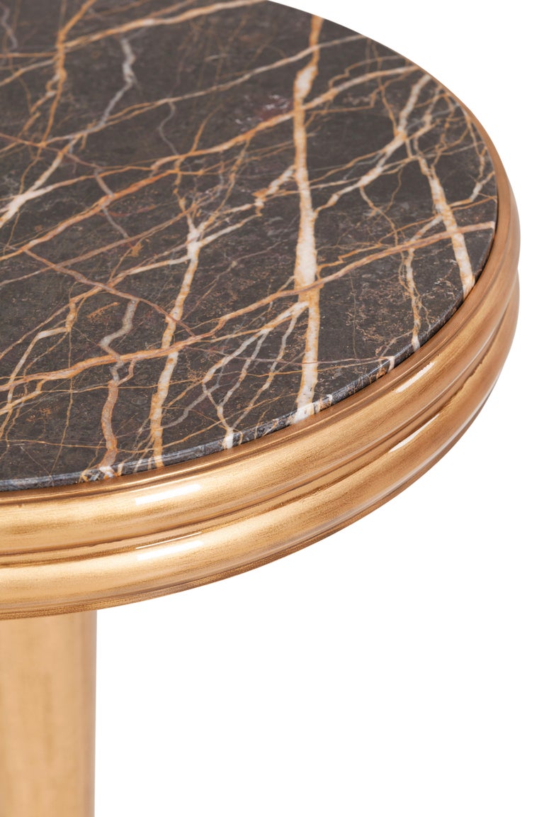 Glasgow side table, Modern Collection, Handcrafted in Portugal - Europe by GF Modern.

Glasgow lends a contemporary aura to any environment. A wooden side table with an intriguing look. The exquisite top inlaid with Port Saint Laurent marble gives