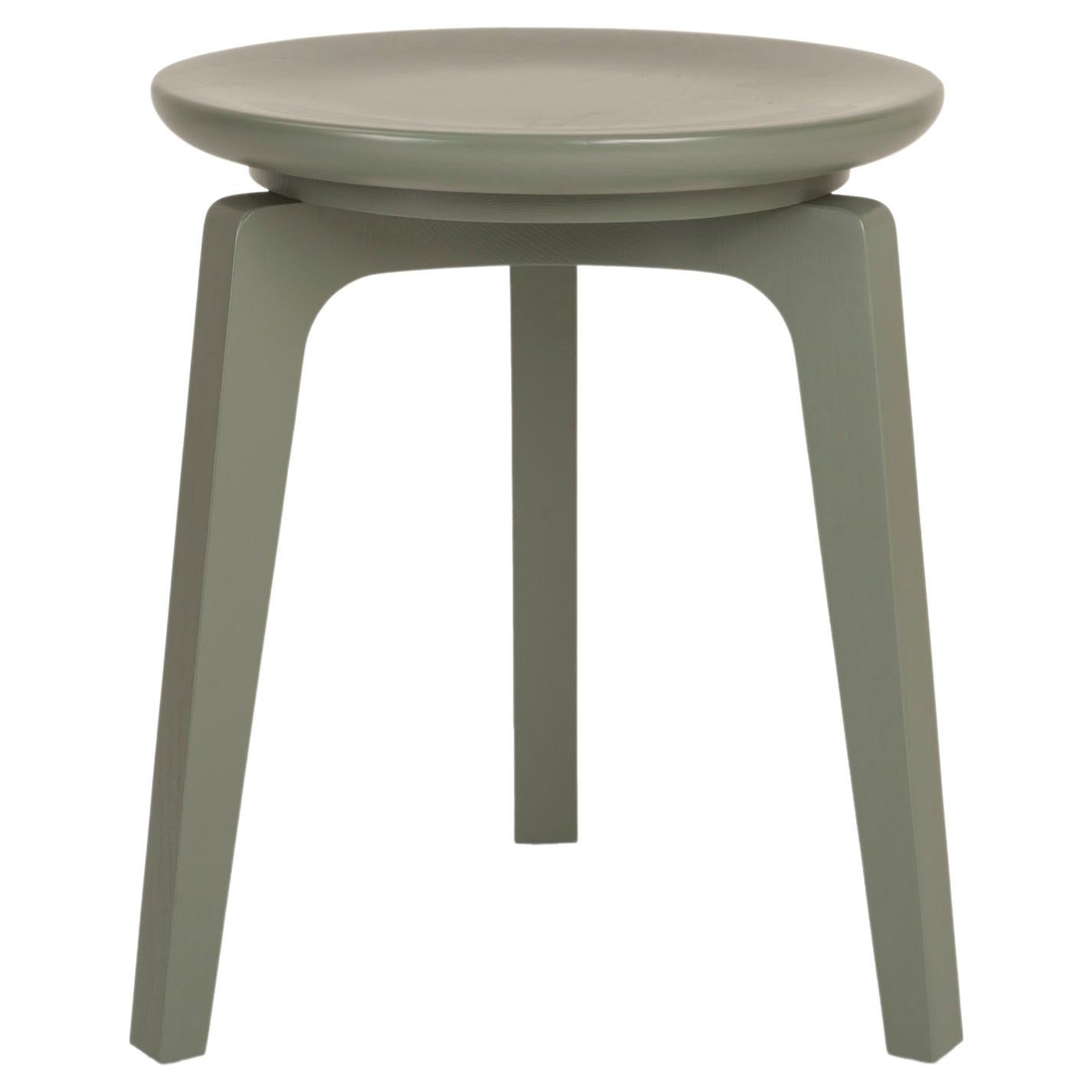 21st Century Modern Green Wooden Lacquered Low Stool TOD Made in Italy