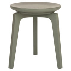 21st Century Modern Green Wooden Lacquered Low Stool TOD Made in Italy