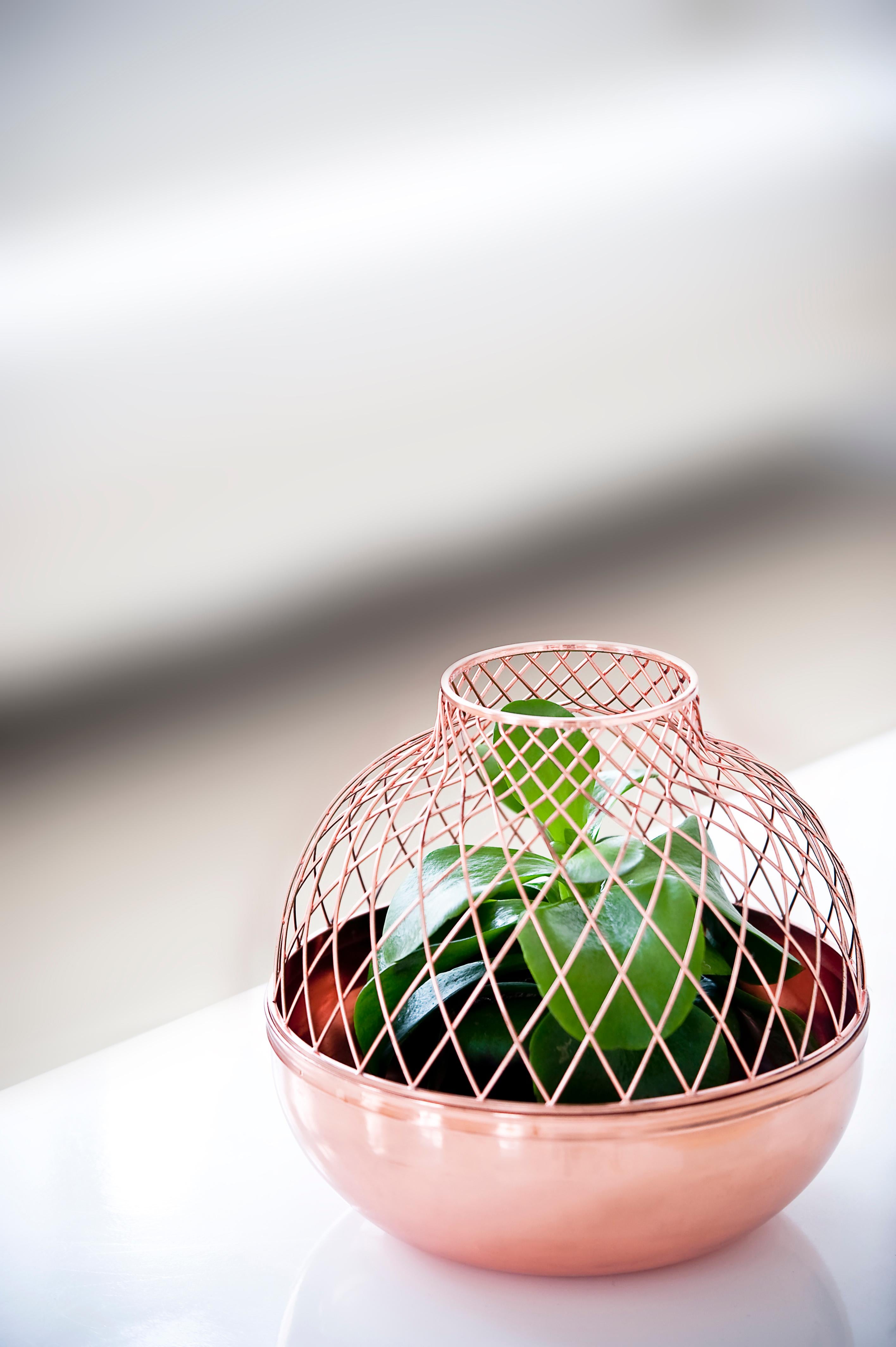 Polished 21st Century Modern Handmade Copper Vessel/Vase  For Sale