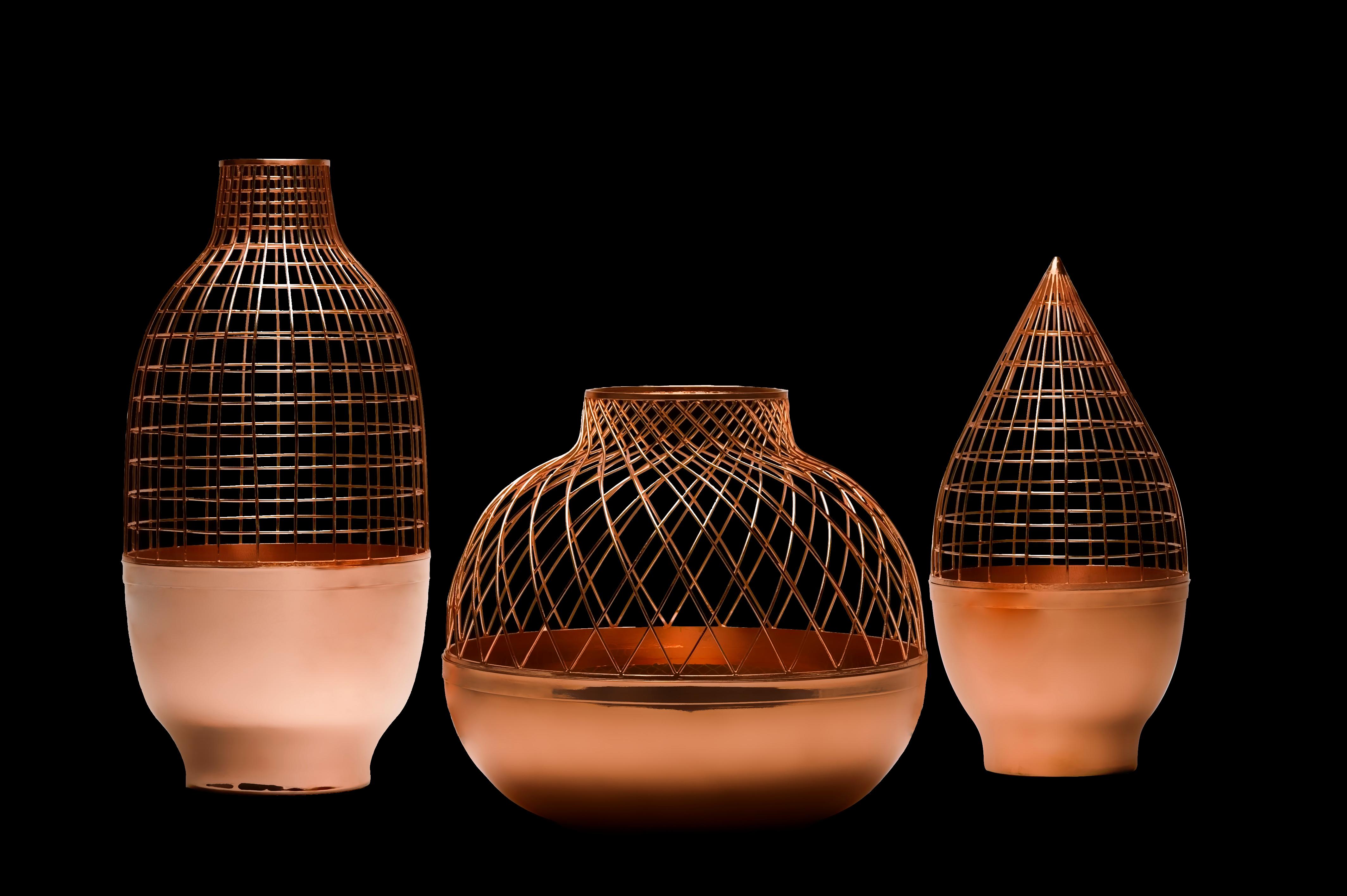 21st Century Modern Handmade Copper Vessel/Vase  In New Condition For Sale In Lisbon, PT