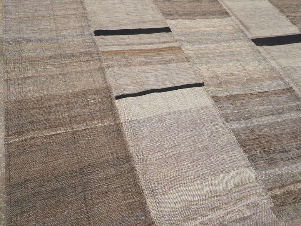 Rustic 21st Century Modern Handmade Turkish Flatweave Kilim Room Size Carpet For Sale