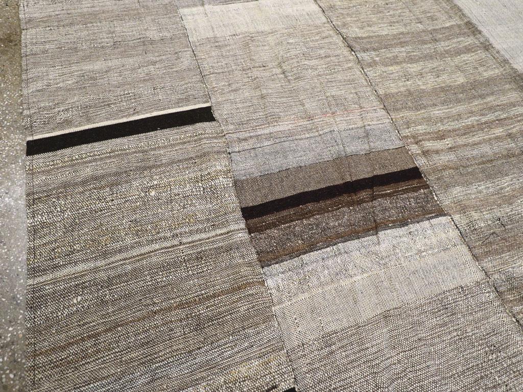 Rustic 21st Century Modern Handmade Turkish Flatweave Kilim Room Size Carpet For Sale