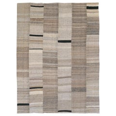 Tappeto Kilim a tessitura piatta turco del 21° secolo, fatto a mano e moderno, per una stanza.