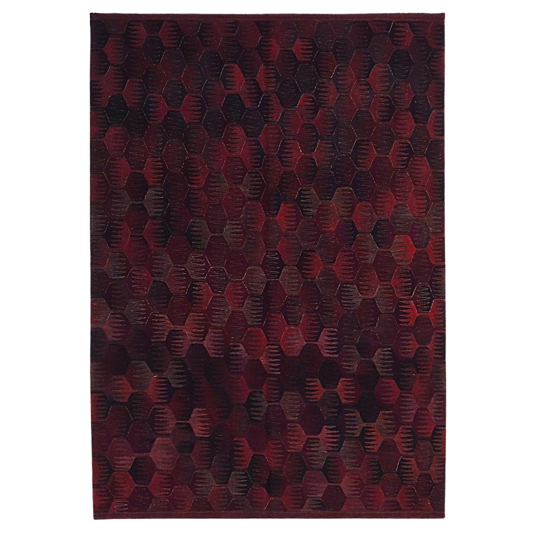 Moderner handgesponnener handgewebter Kelim-Teppich aus anatolischer Wolle des 21. Jahrhunderts