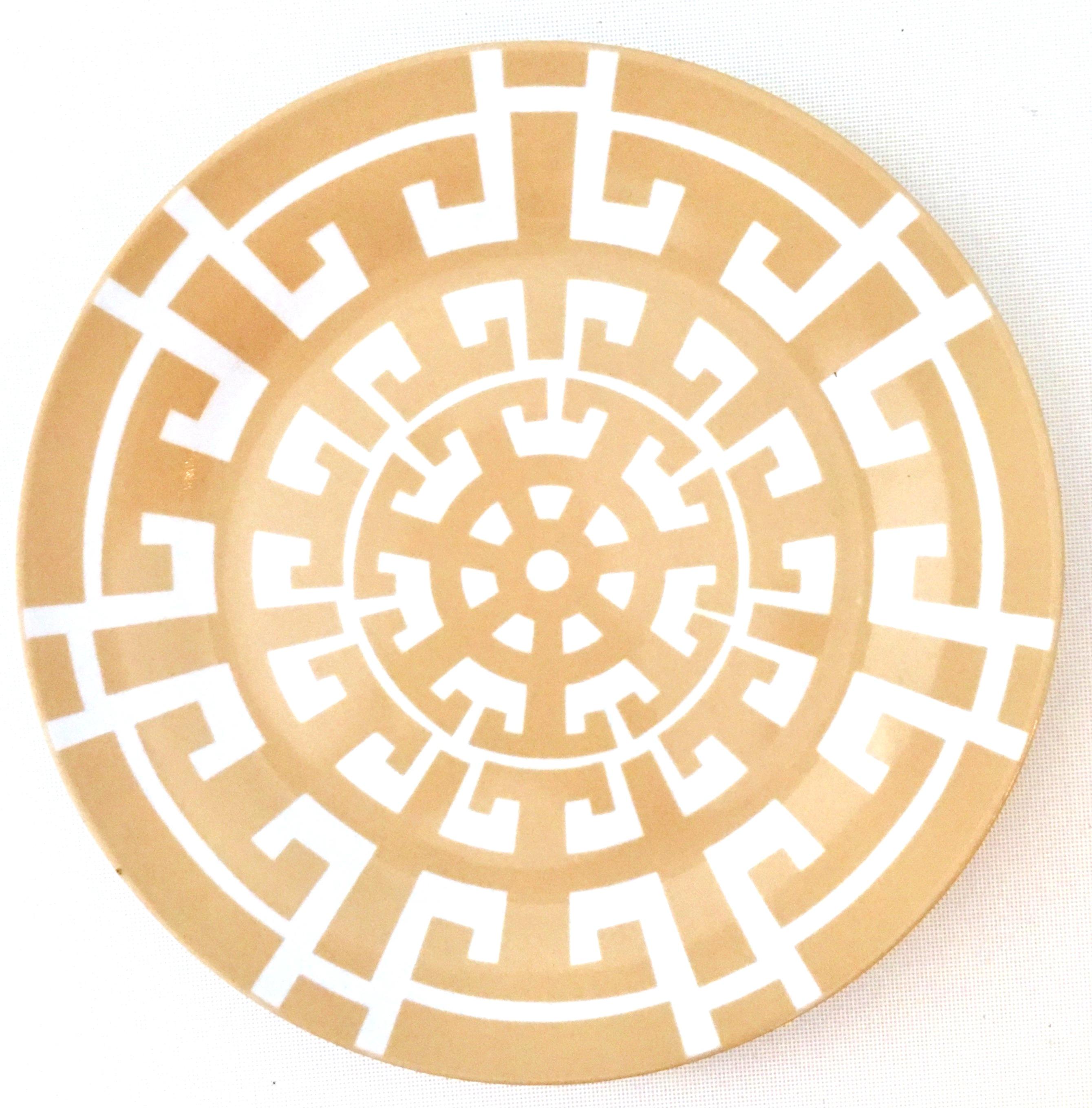 Asian 21st Century Modern Hermes Style Geometric Dinnerware By, Colin Cowie S/21