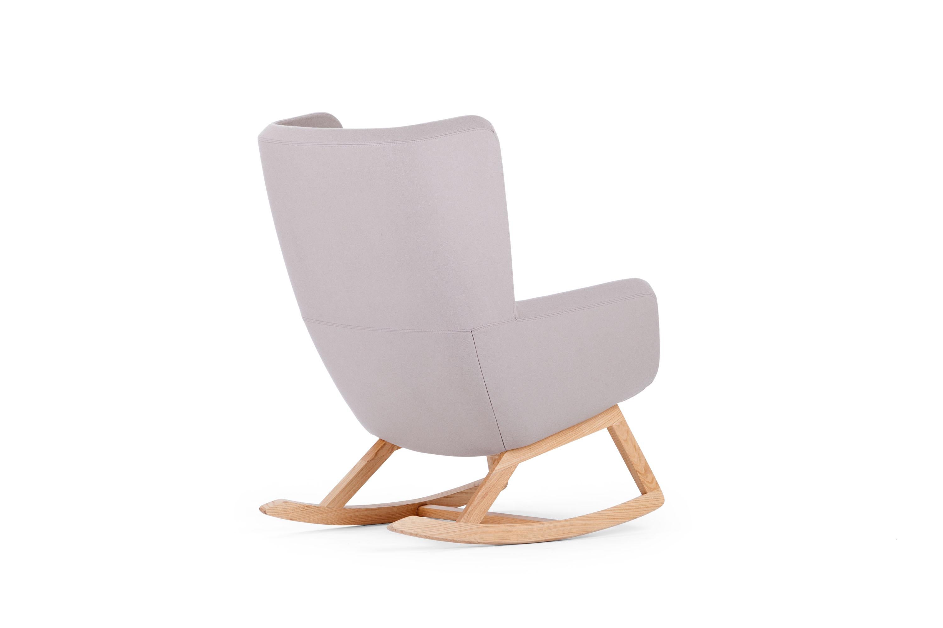 Italian 21st Century Modern High Backrest Wooden Rocking Base Arca Made in Italy For Sale