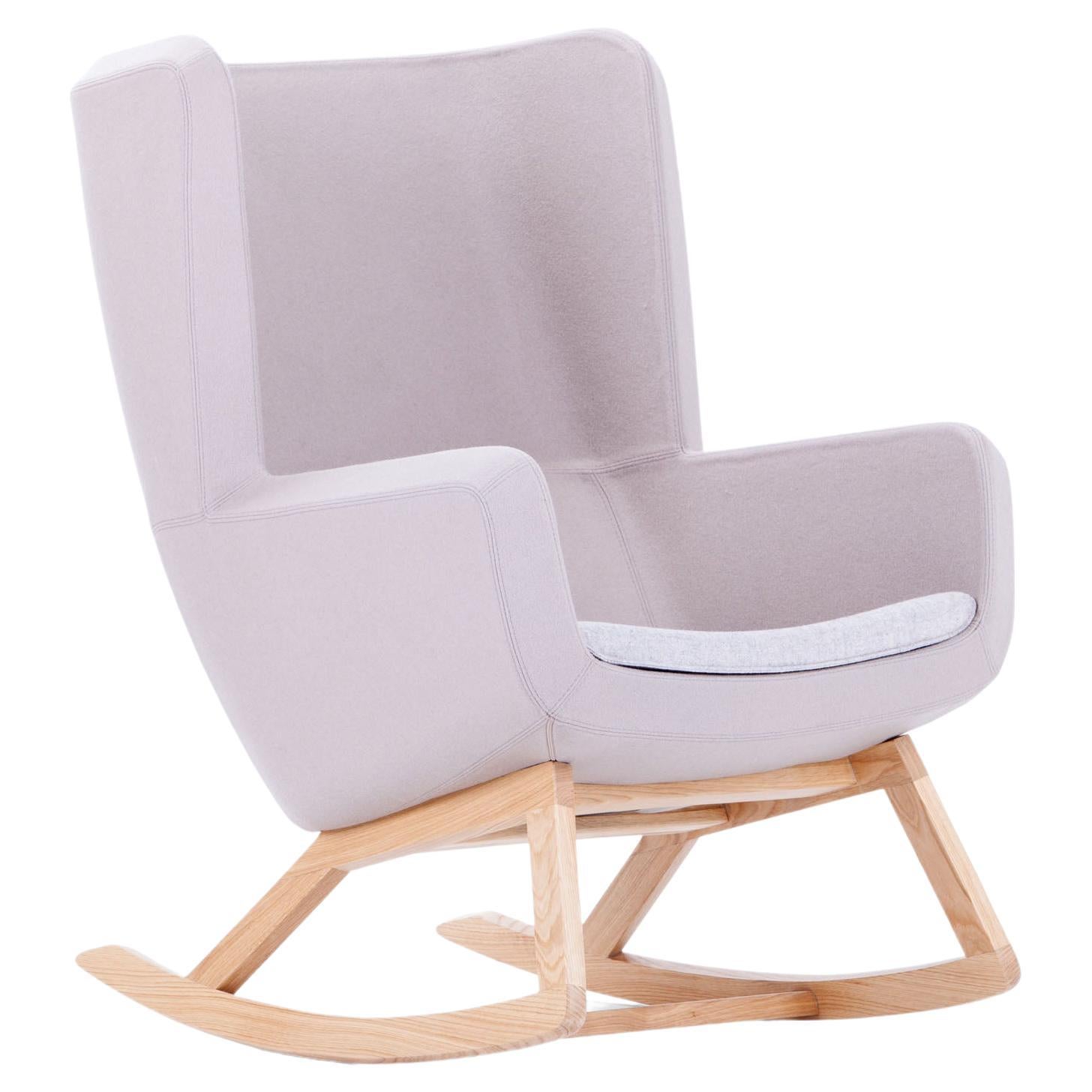 21st Century Modern High Backrest Wooden Rocking Base Arca Made in Italy For Sale