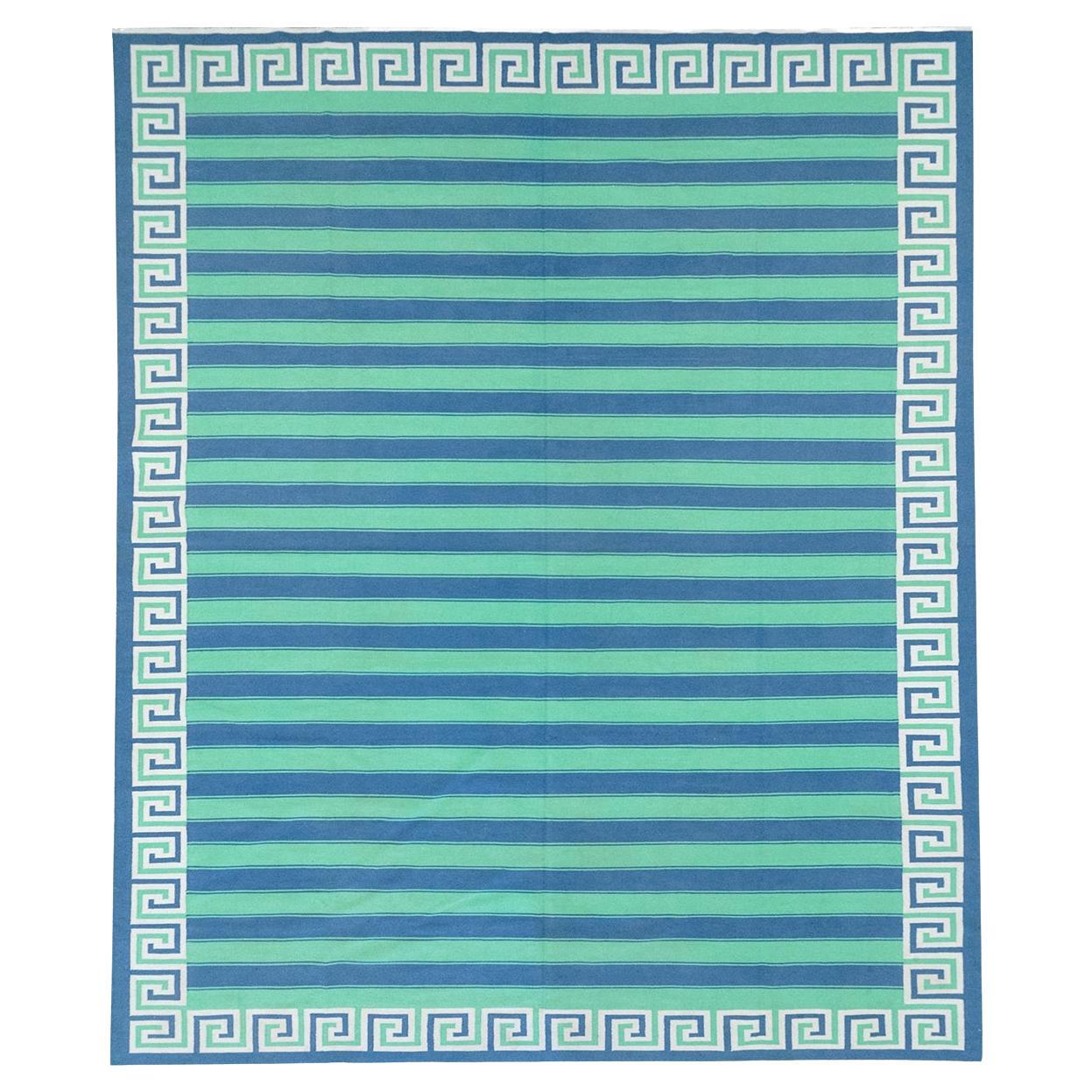 Tappeto indiano moderno del 21° secolo a trama piatta Dhurrie Oversize