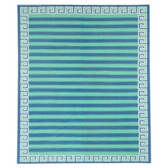 Tapis Dhurrie indien moderne du 21e siècle, tissé à plat