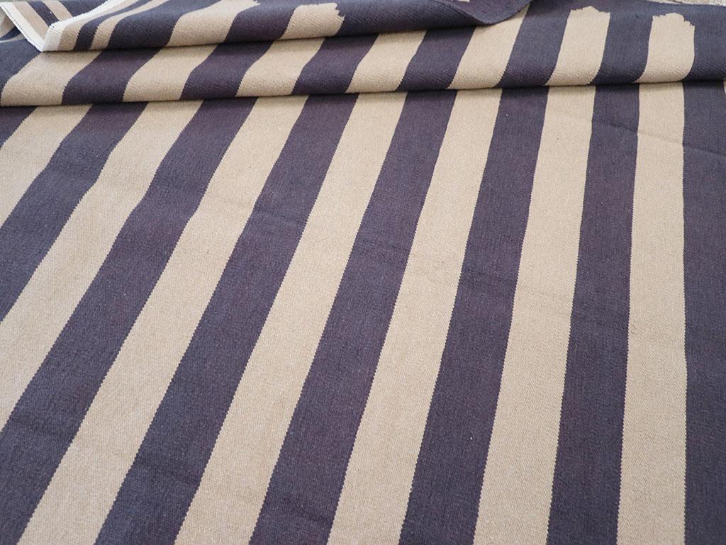 Coton Tapis Dhurrie indien moderne du 21e siècle à tissage plat en vente