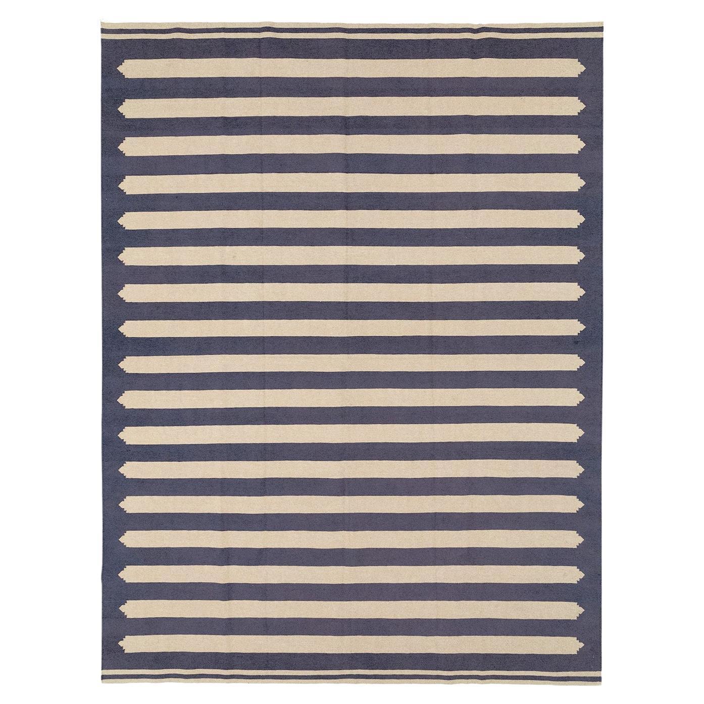 21st Century Modern Indian Flatweave Dhurrie Room Size Carpet