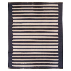 Tapis Dhurrie indien moderne du 21e siècle à tissage plat