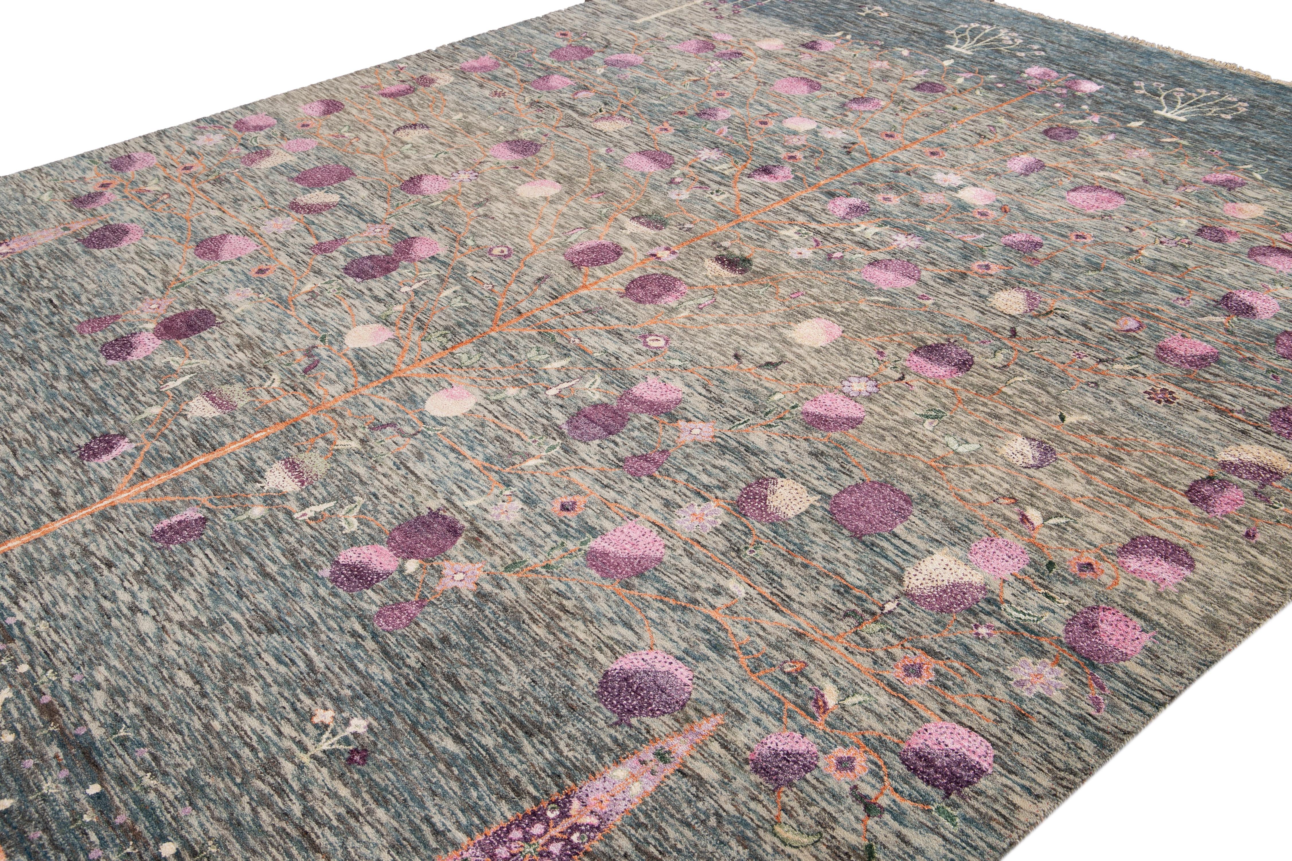 Moderner indischer Teppich im Gabbeh-Stil des 21. Jahrhunderts im Angebot 7