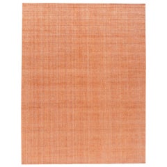 Apadana - Tapis moderne orange en bambou/soie de style Boho fait à la main