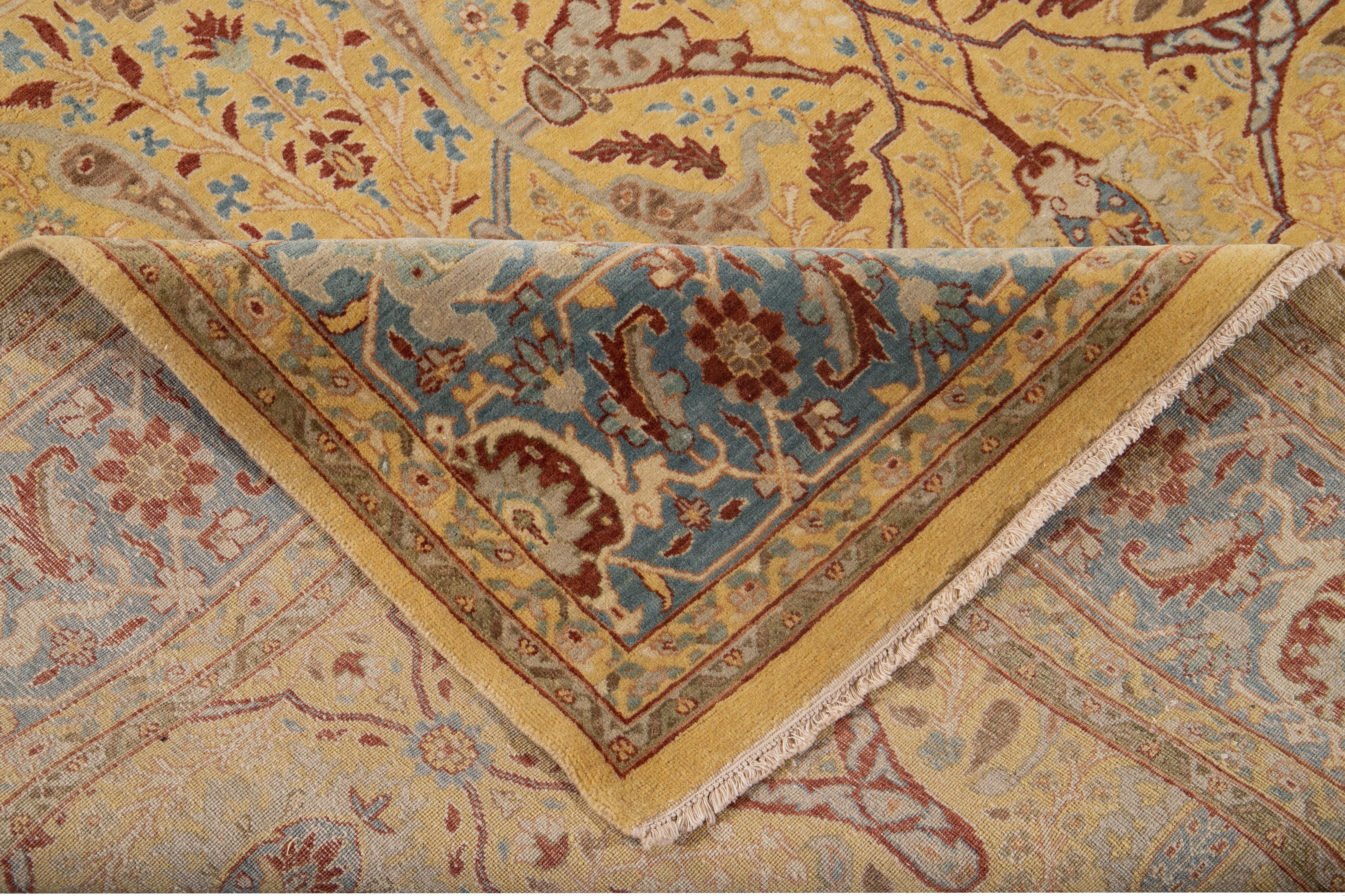 Moderne Tapis indien moderne en laine de Tabriz du 21e siècle en vente