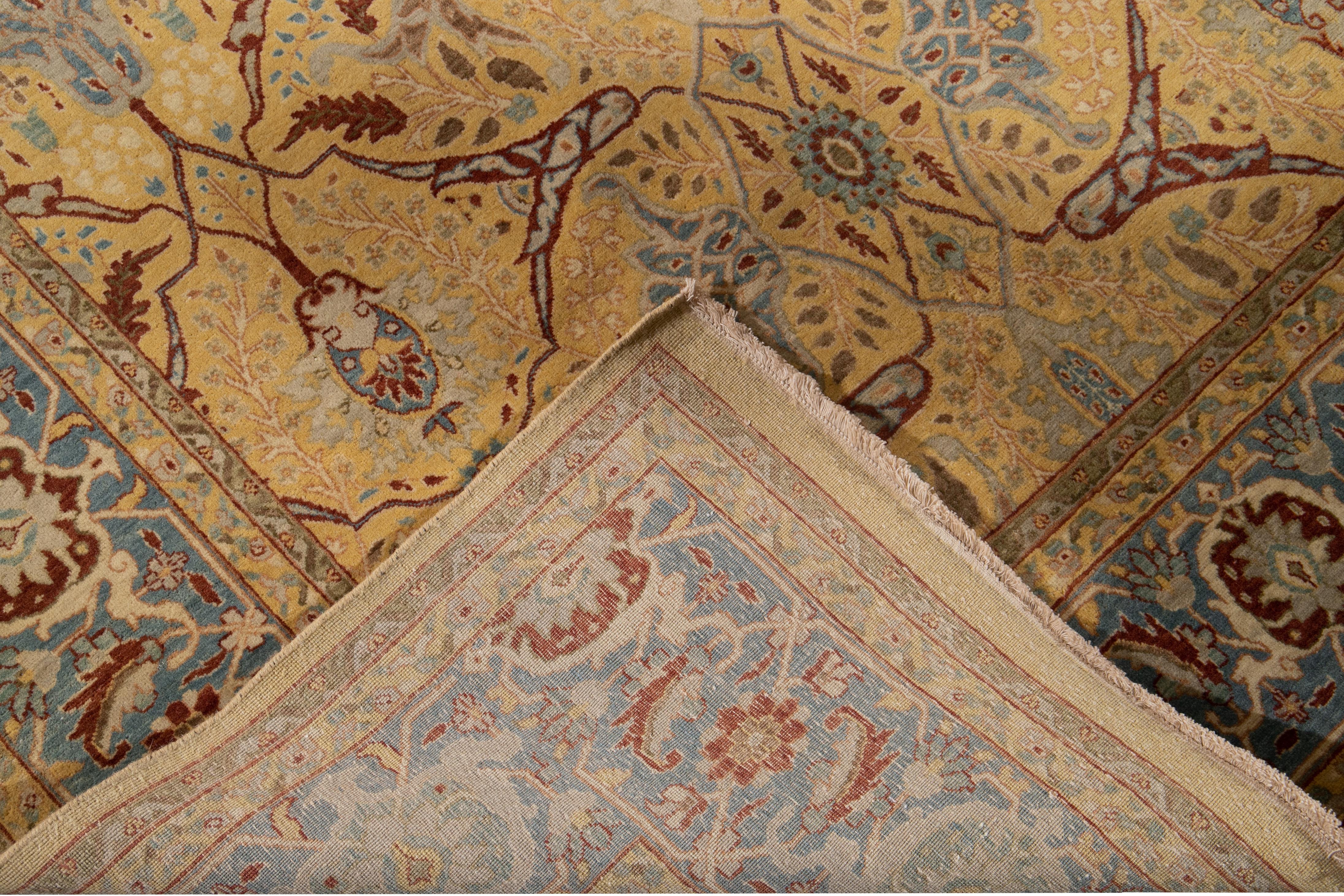 Perse Tapis indien moderne en laine de Tabriz du 21e siècle en vente