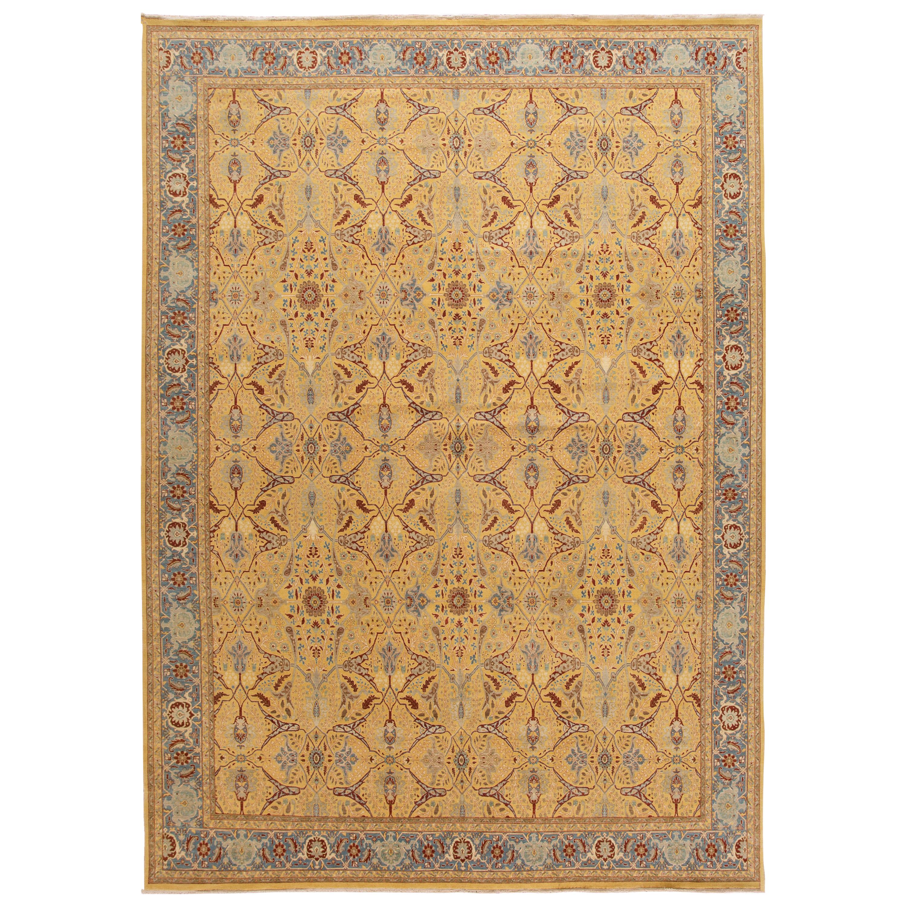 21st Century Modern Indian Tabriz Wool Rug For Sale