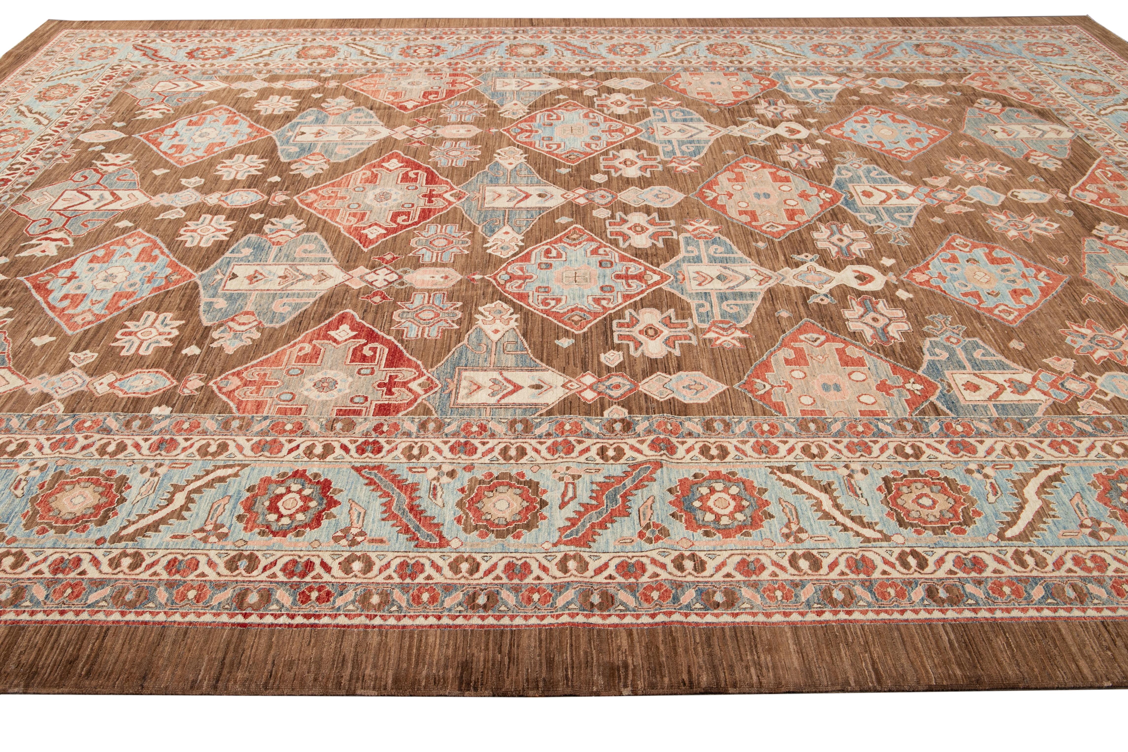 tapis indien en laine moderne du 21e siècle en vente 8