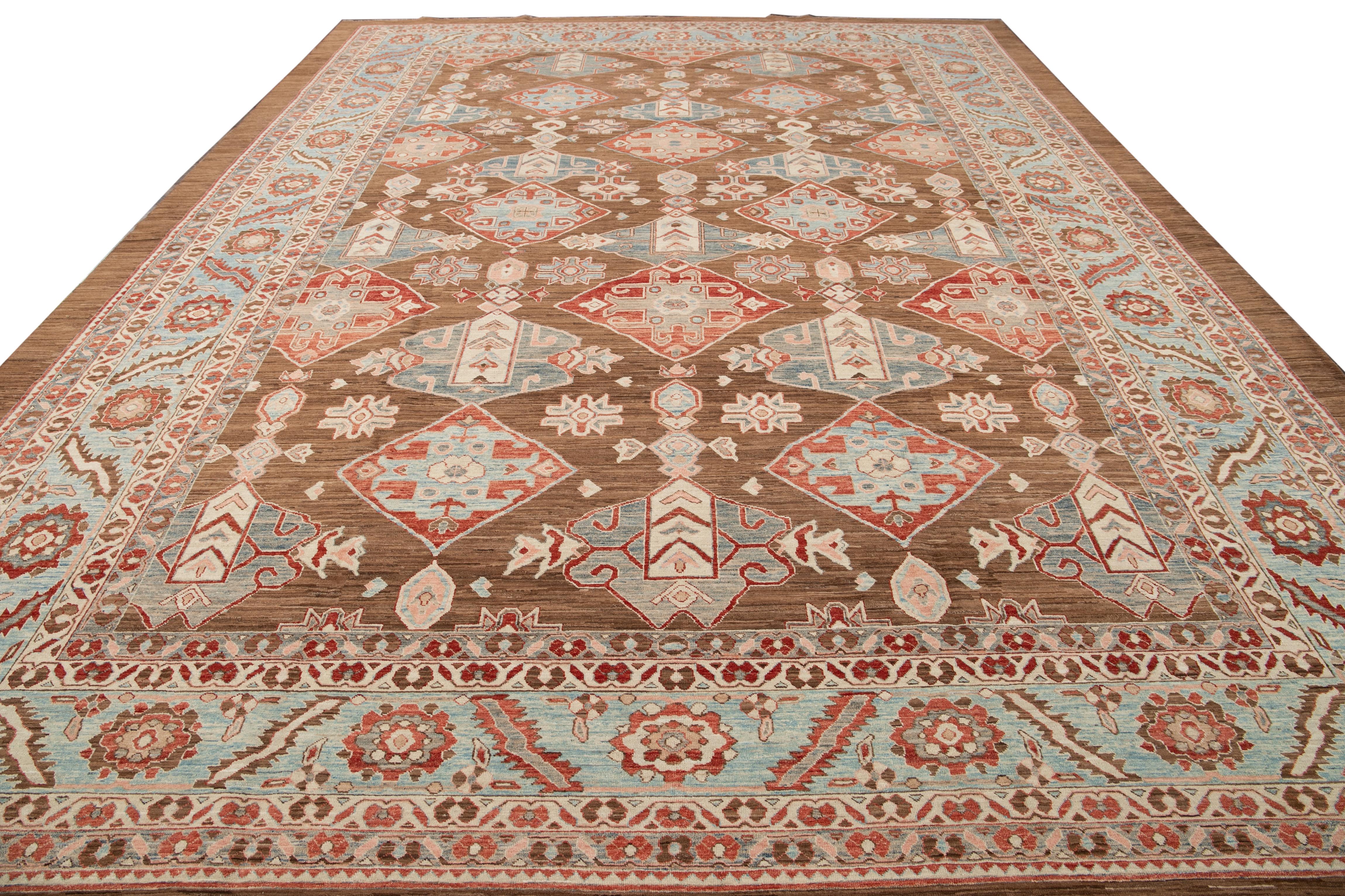 tapis indien en laine moderne du 21e siècle en vente 11