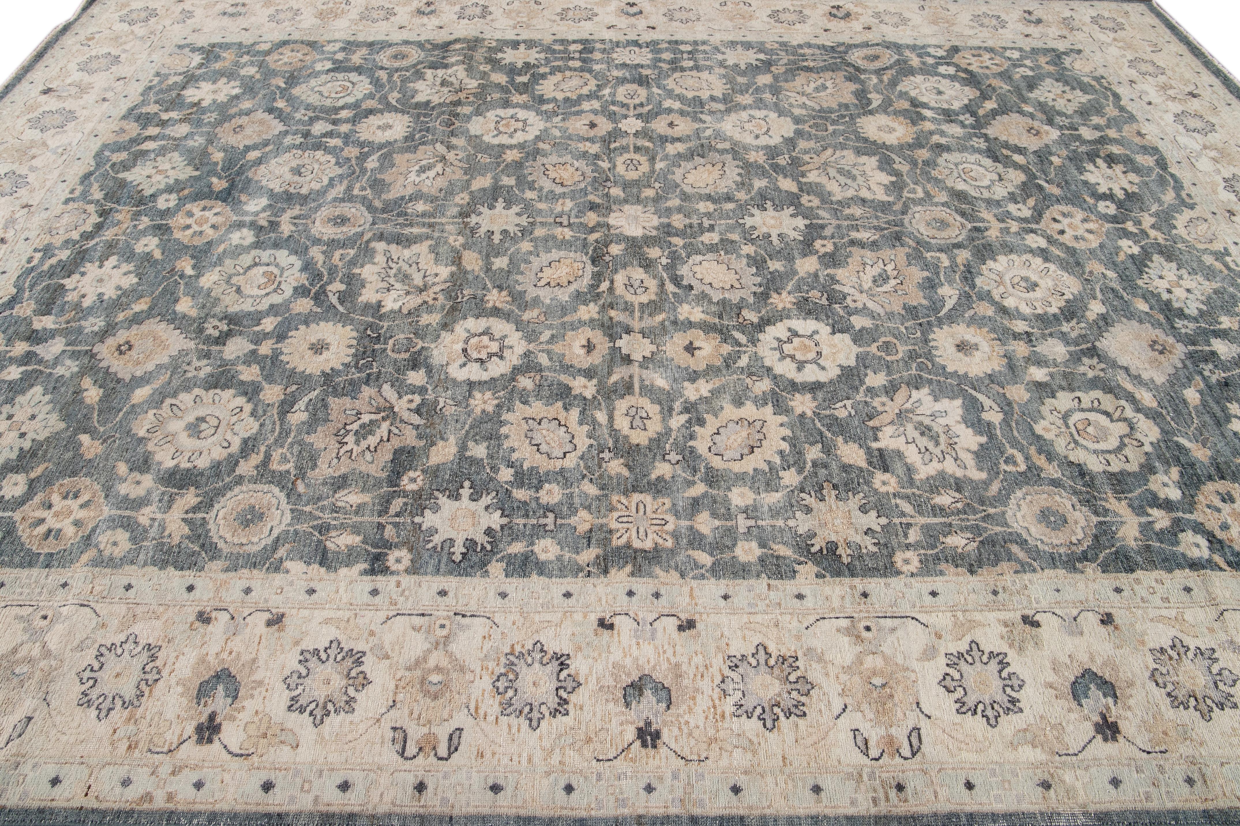 Contemporary 21st Century Modern Indian Wool Rug For Sale