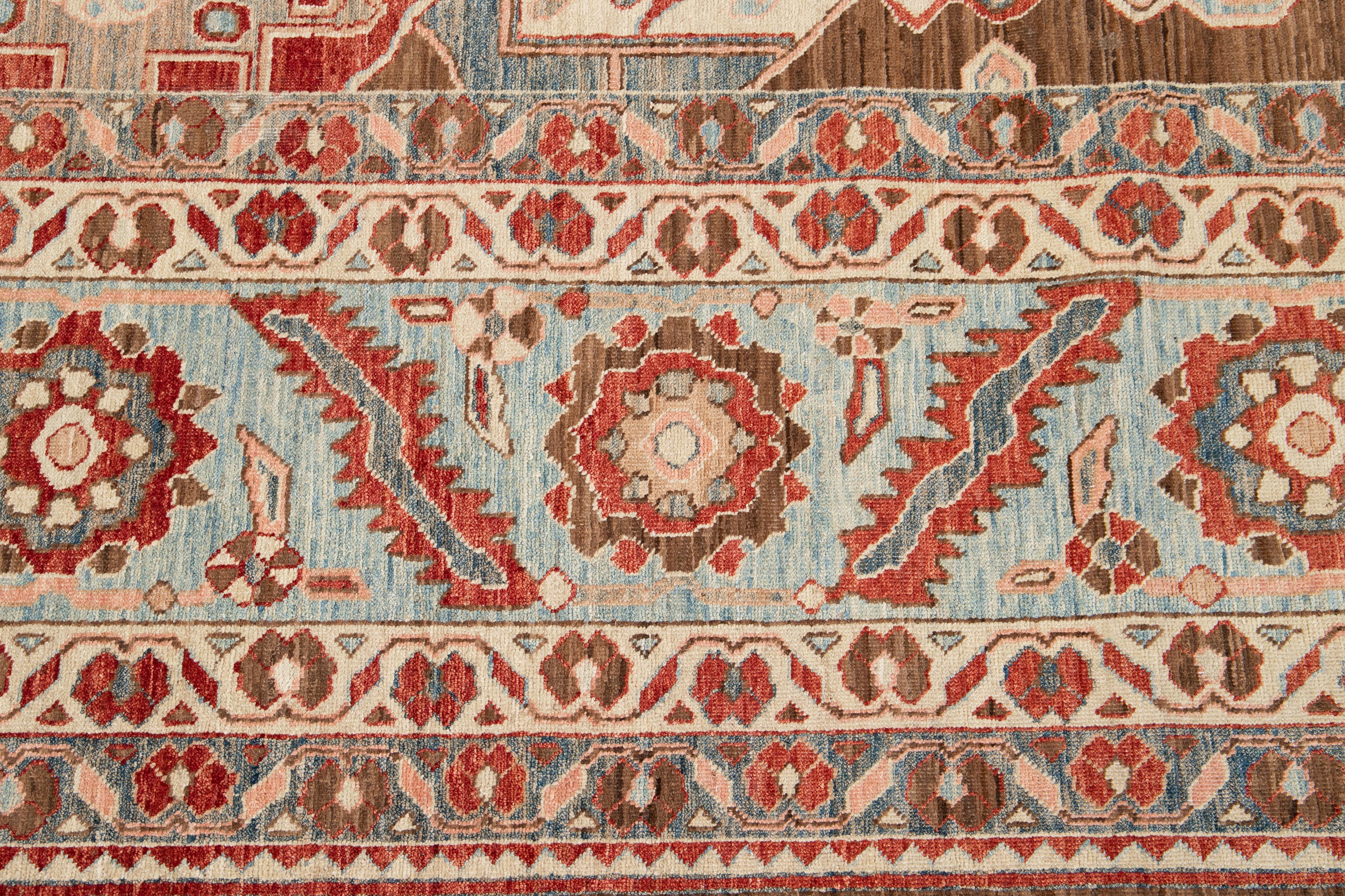 tapis indien en laine moderne du 21e siècle en vente 1