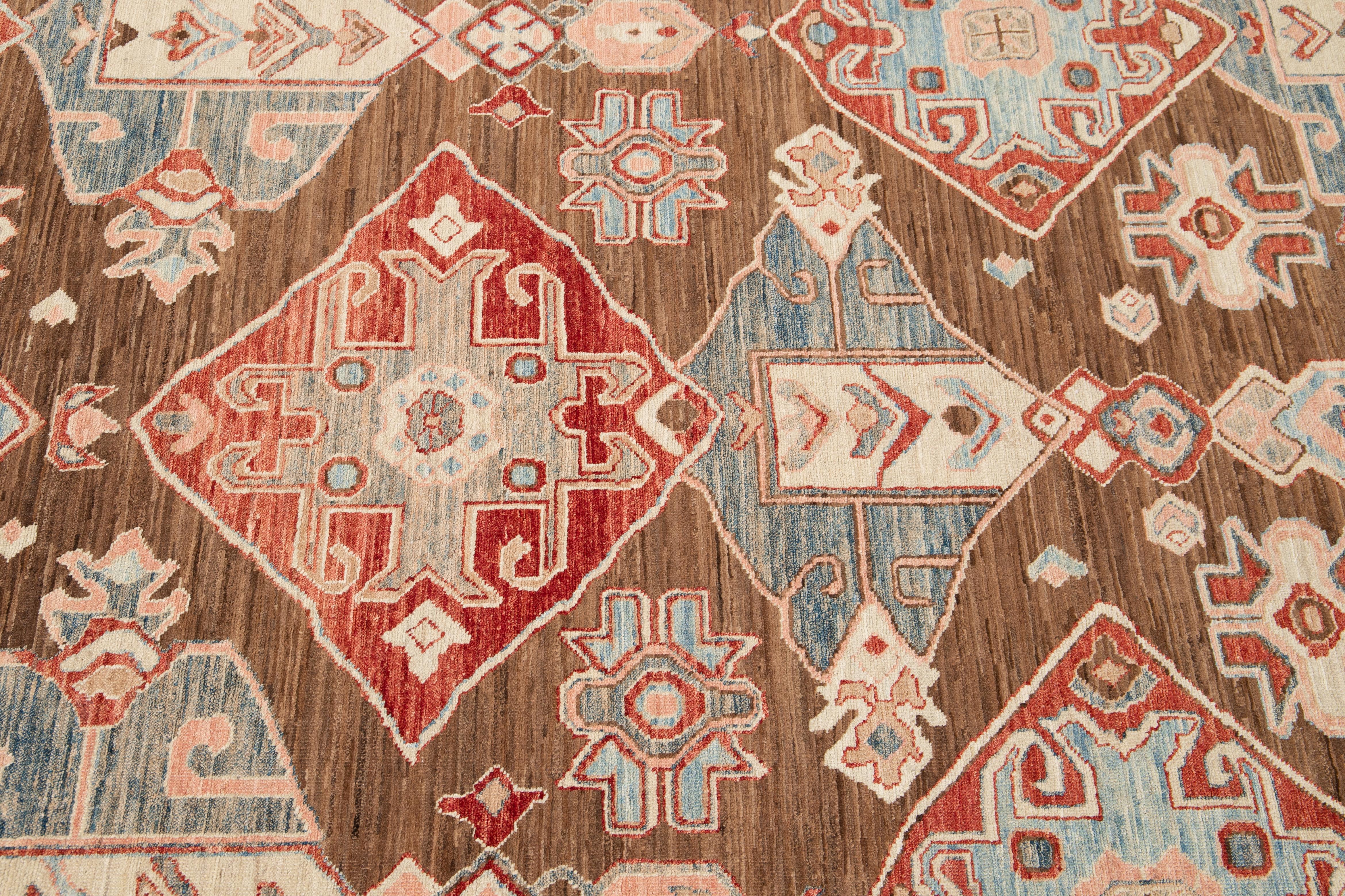 tapis indien en laine moderne du 21e siècle en vente 2