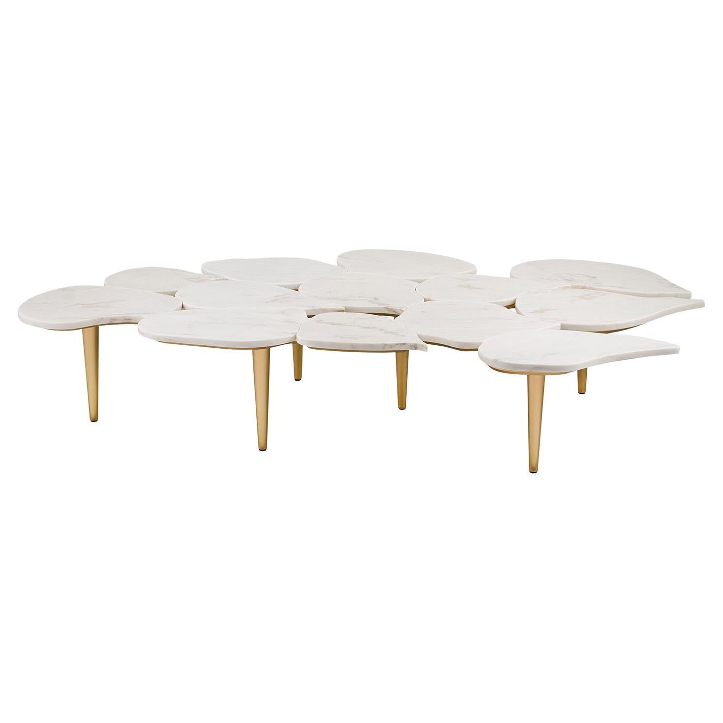 Modern Infinity Coffee Table, Antiqua Marble, Handmade in Portugal by Greenapple For Sale 8