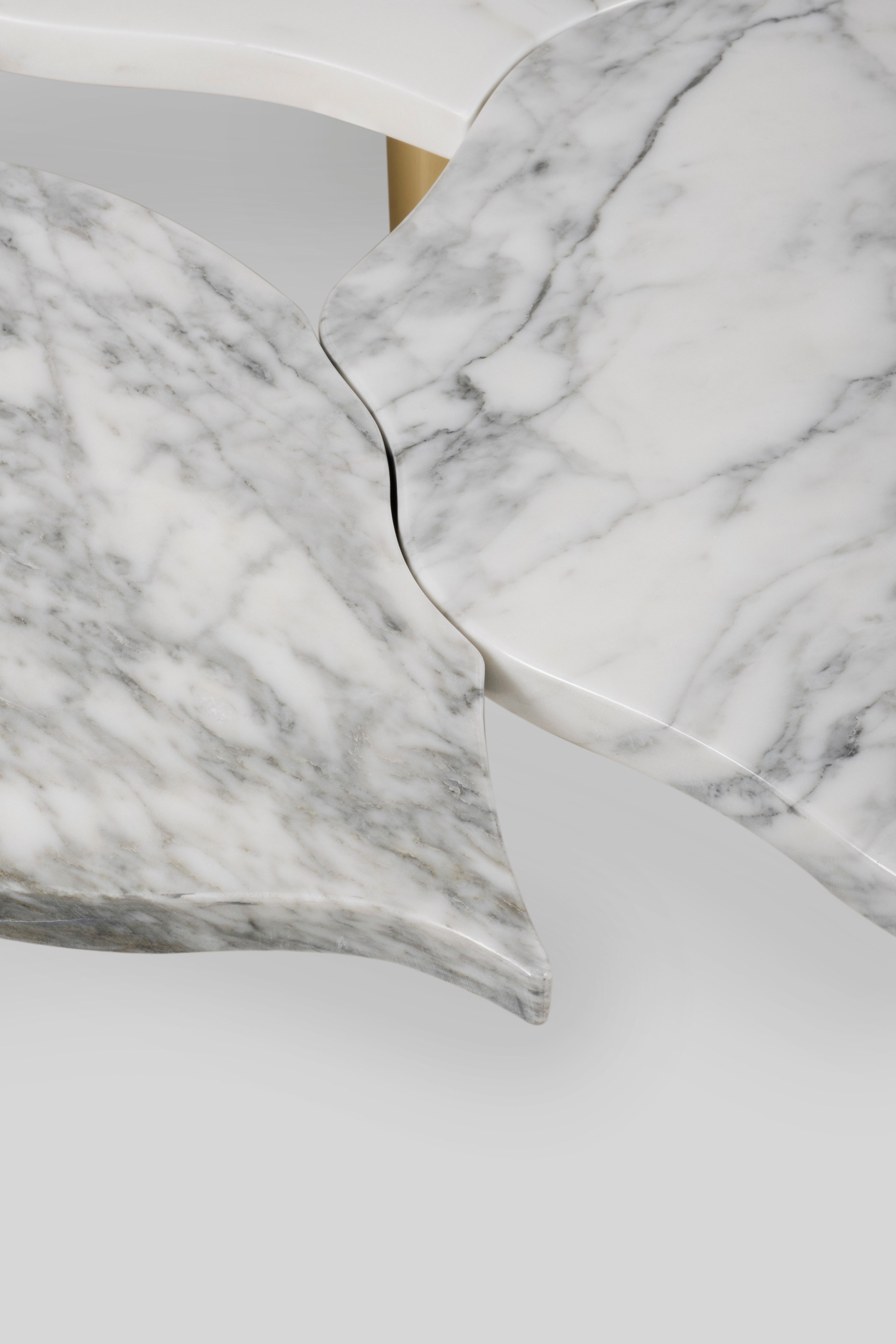Moderne Couchtische Unendlichkeits-Couchtische, Carrara-Marmor, handgefertigt Portugal von Greenapple im Angebot 1