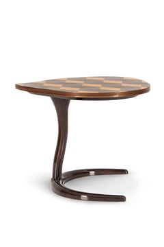 Mesa auxiliar Infinity de marquetería moderna de mediados de siglo Haya hecha a mano por Greenapple