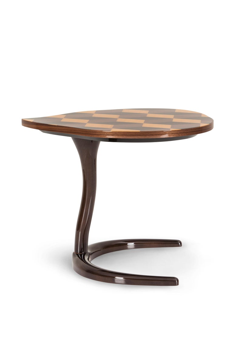 Marquetry 21st Century Modern Infinity Side Table Handcrafted in Portugal by Greenapple For Sale