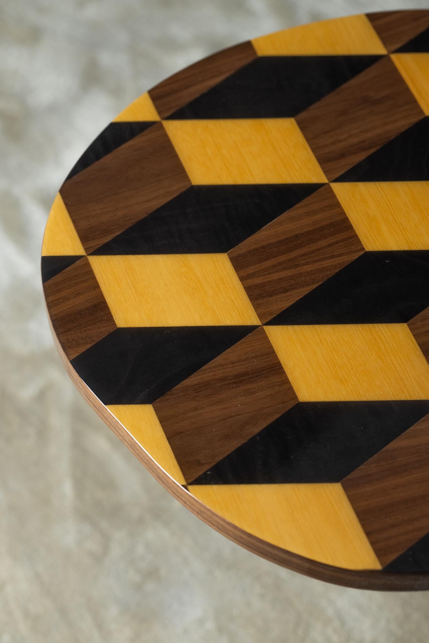 Marquetry Infinity Side Table, Handcrafted in Portugal - Europe by Greenapple.

Handcrafted with precision and care, the Infinity side table presents the art of marquetry in its most refined form, where high-quality wood veneers seamlessly merge to