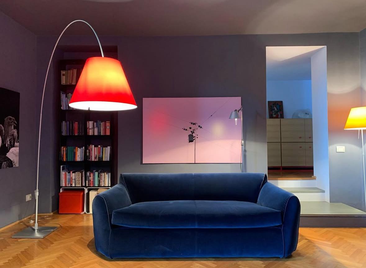 21st Century Modern Italian Sofa Upholstered In Cotton Velvet For Sale 5