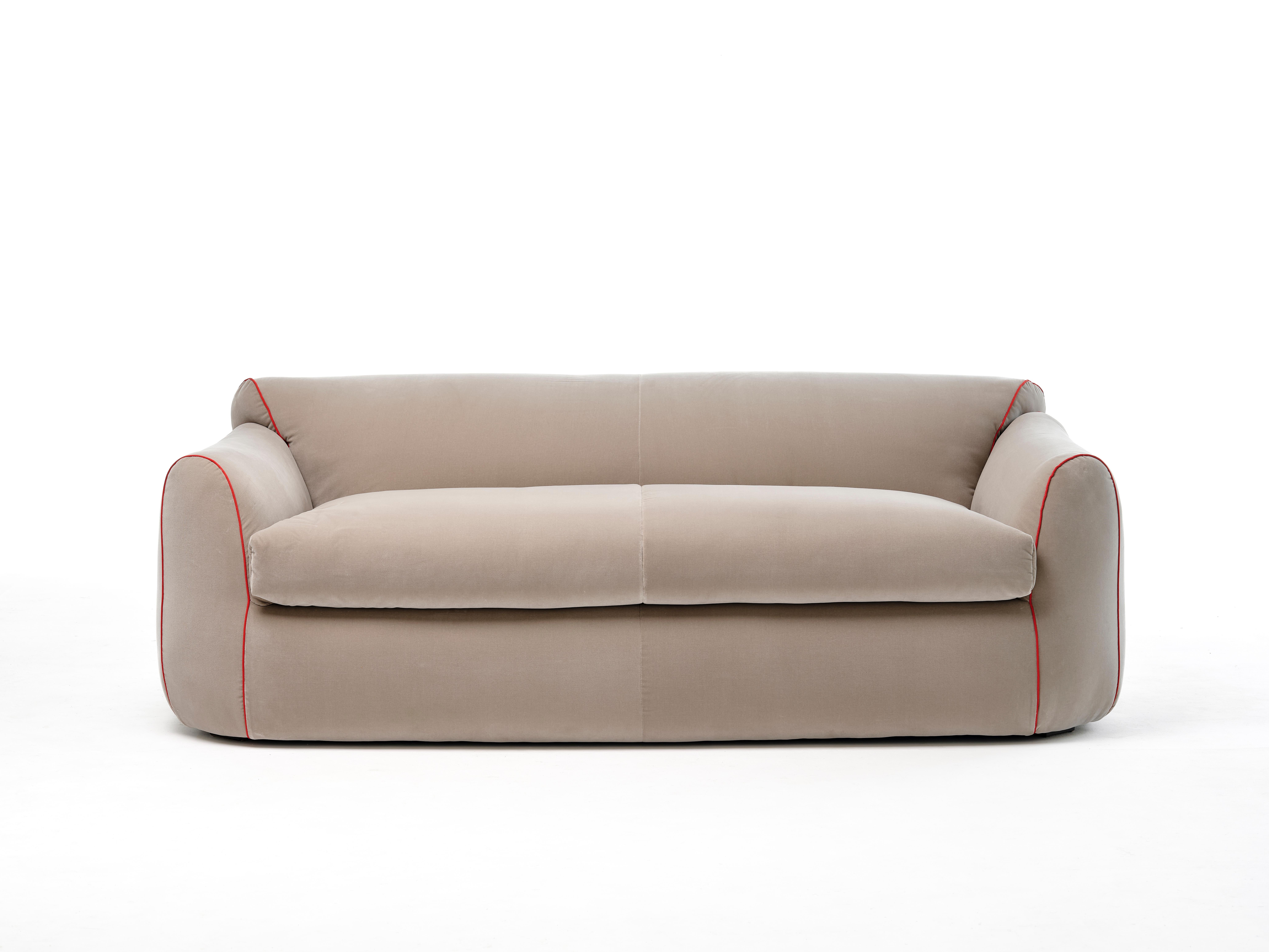 21st Century Modern Italian Sofa Upholstered In Cotton Velvet In New Condition For Sale In Milan, IT