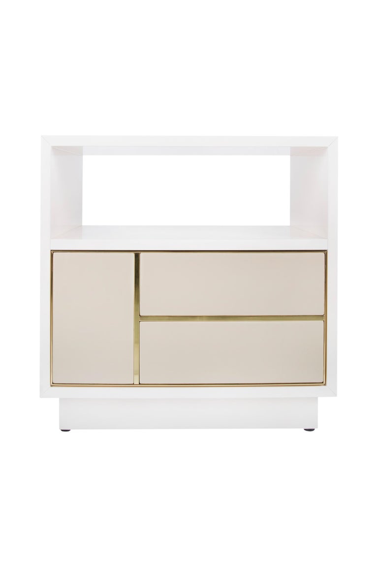 Greenapple Bedside Table, Jensen Bedside Table, Beige, Handmade in Portugal In New Condition For Sale In Cartaxo, PT