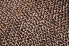 Modern Hand Braided Jute Carpet Rug Natural Brown & Black