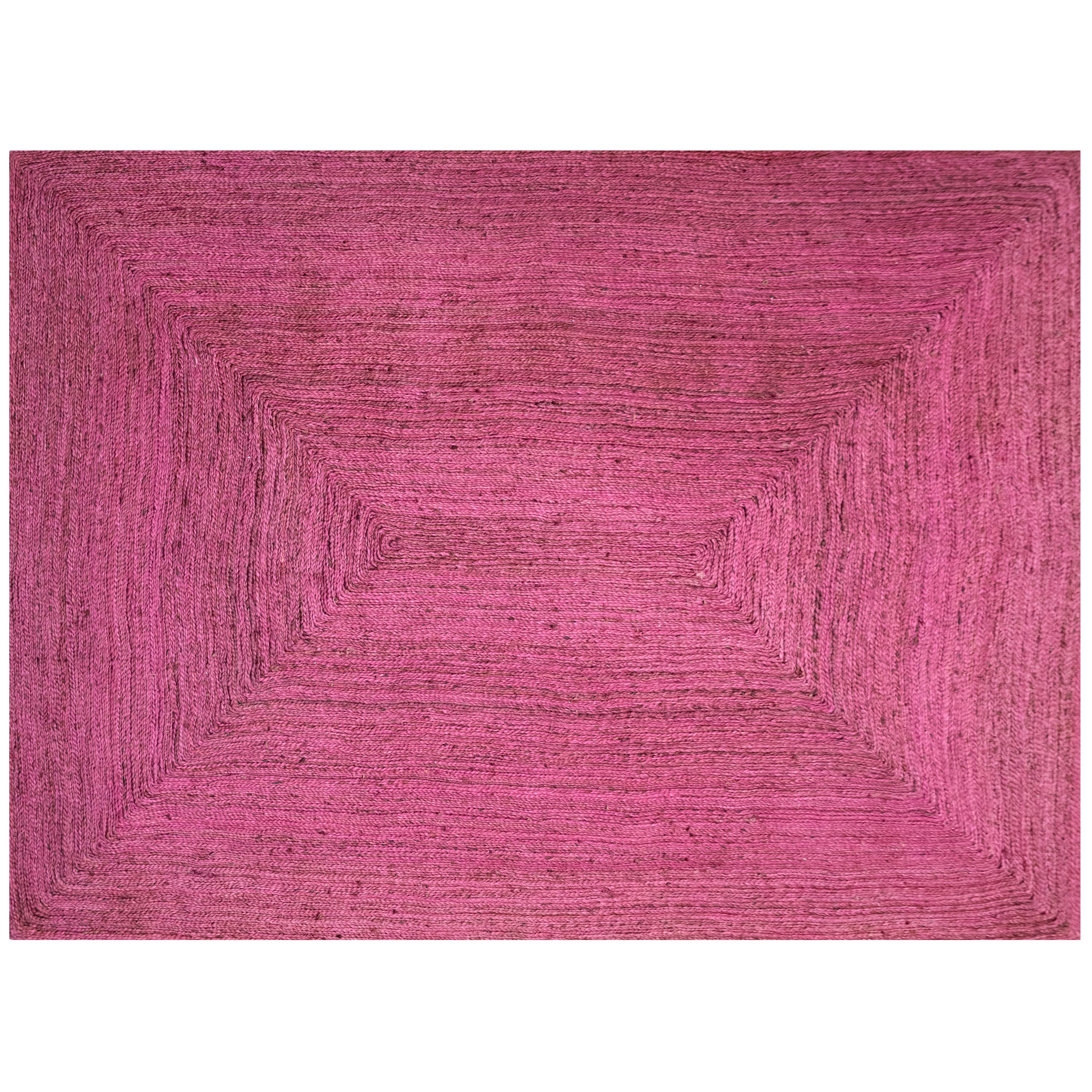 Modern Jute Handwoven Carpet Rug by Kilombo Home in Pink