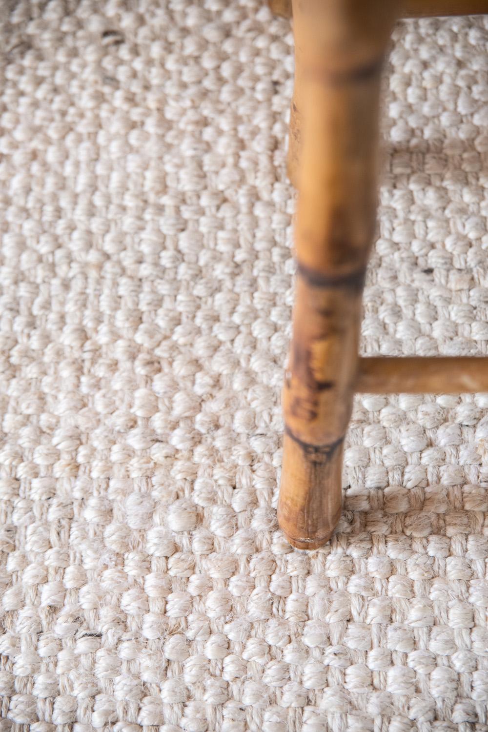 Modern Handwoven Jute Carpet Rug Ivory Basket 4