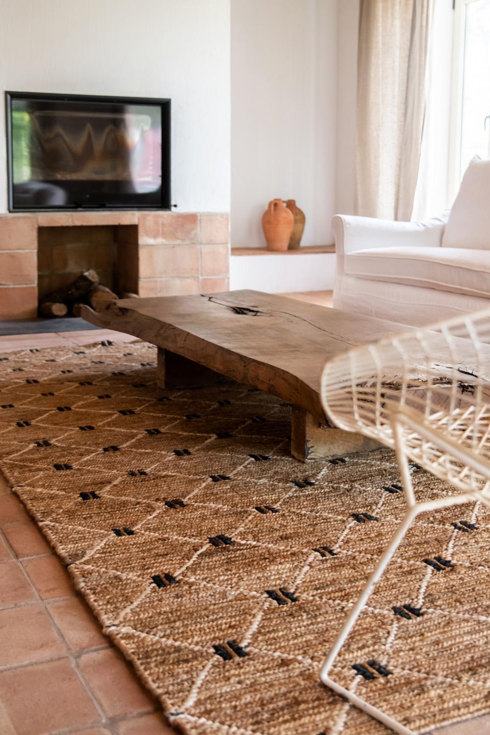 Alfombra moderna tejida a mano en yute por Kilombo Home Colores naturales Diamantes Siglo XXI y contemporáneo en venta