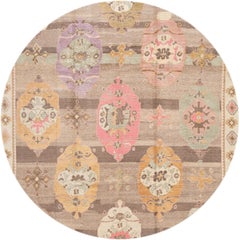 Hand-Knotted Contemporary Turkish Kars Wool Rug with Multi-Medallion