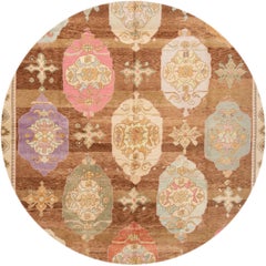 Hand-Knotted Contemporary Turkish Kars Wool Rug with Multi Medallion
