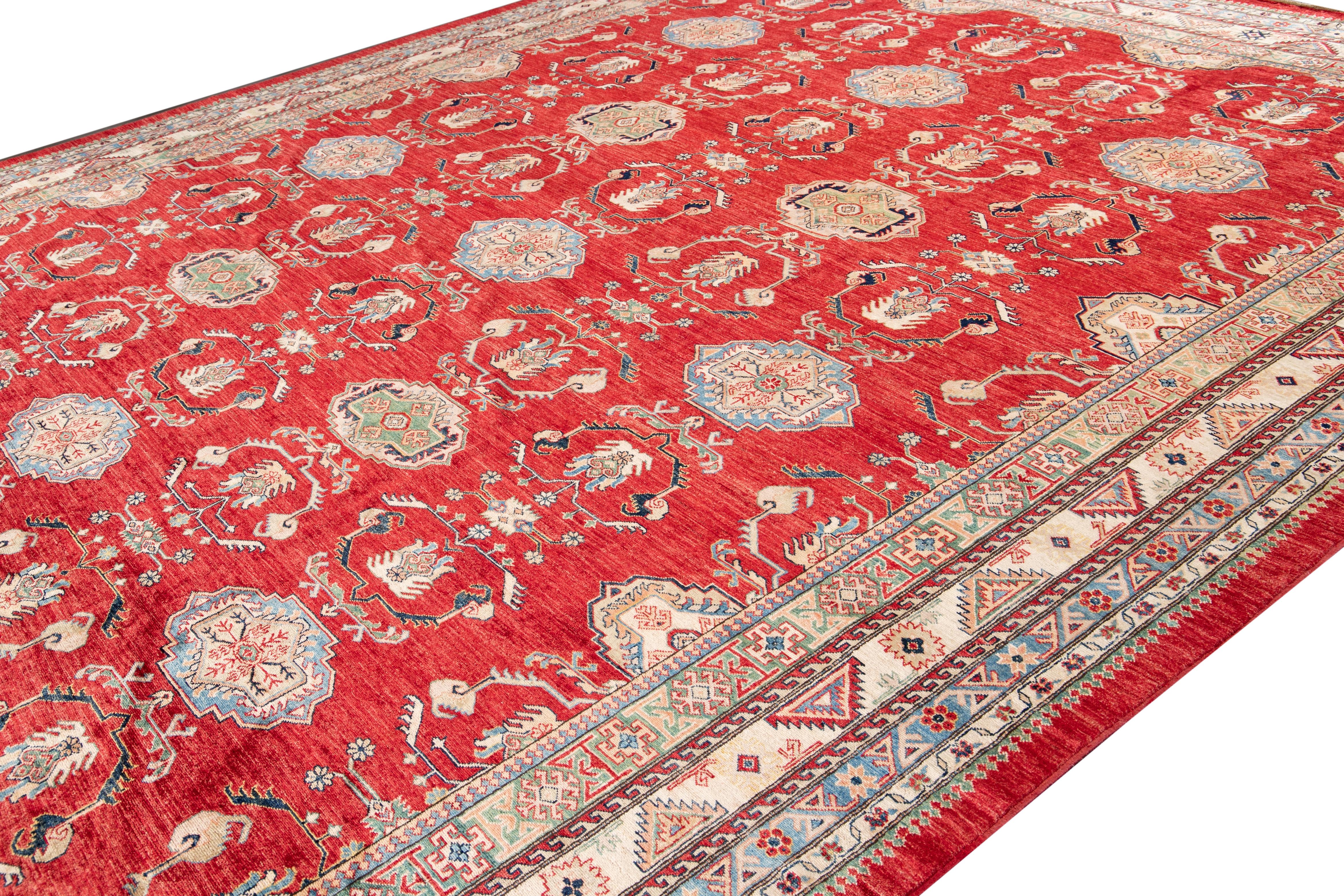 21st Century Modern Kazak Wool Rug For Sale 6