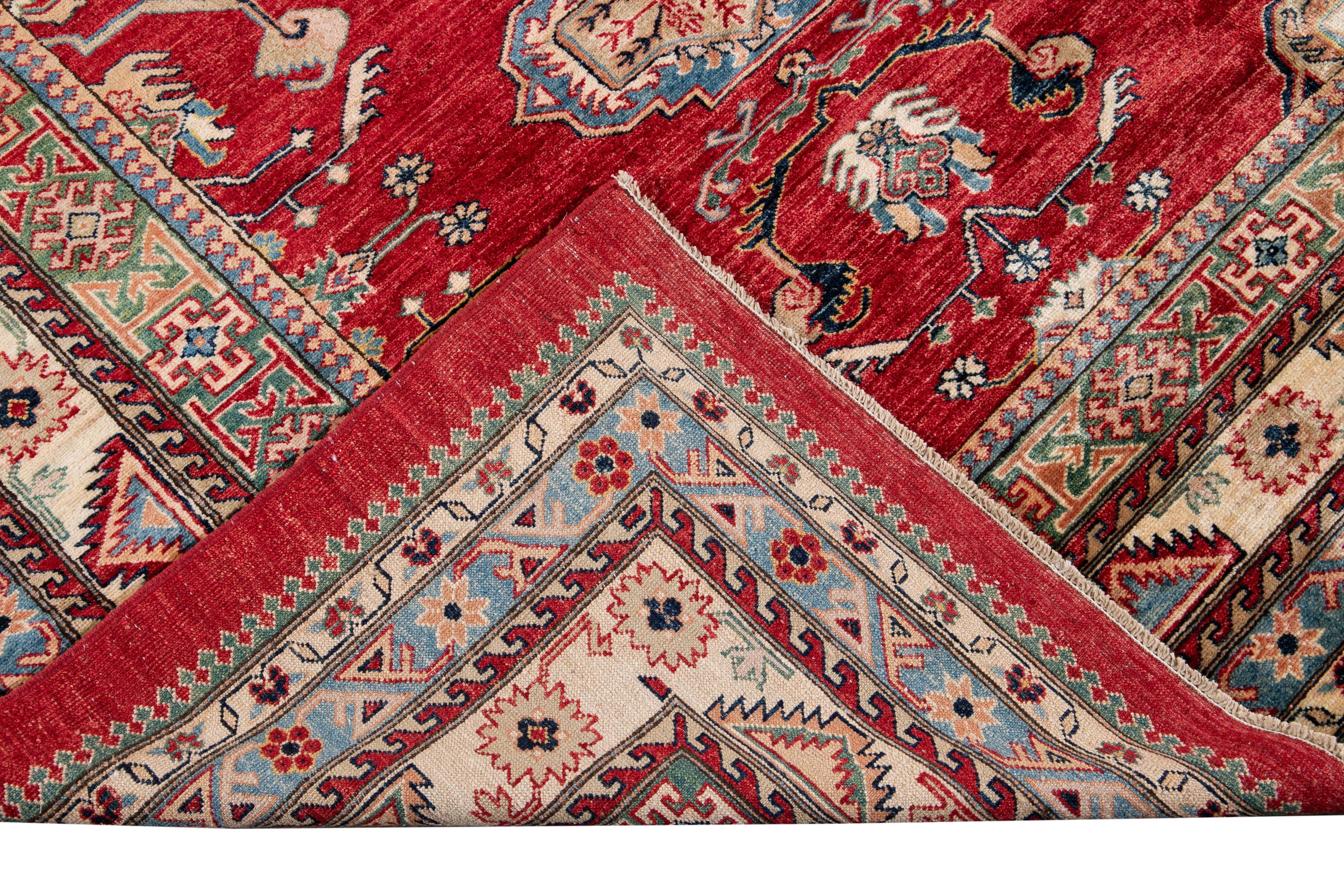 21st Century Modern Kazak Wool Rug In Excellent Condition For Sale In Norwalk, CT