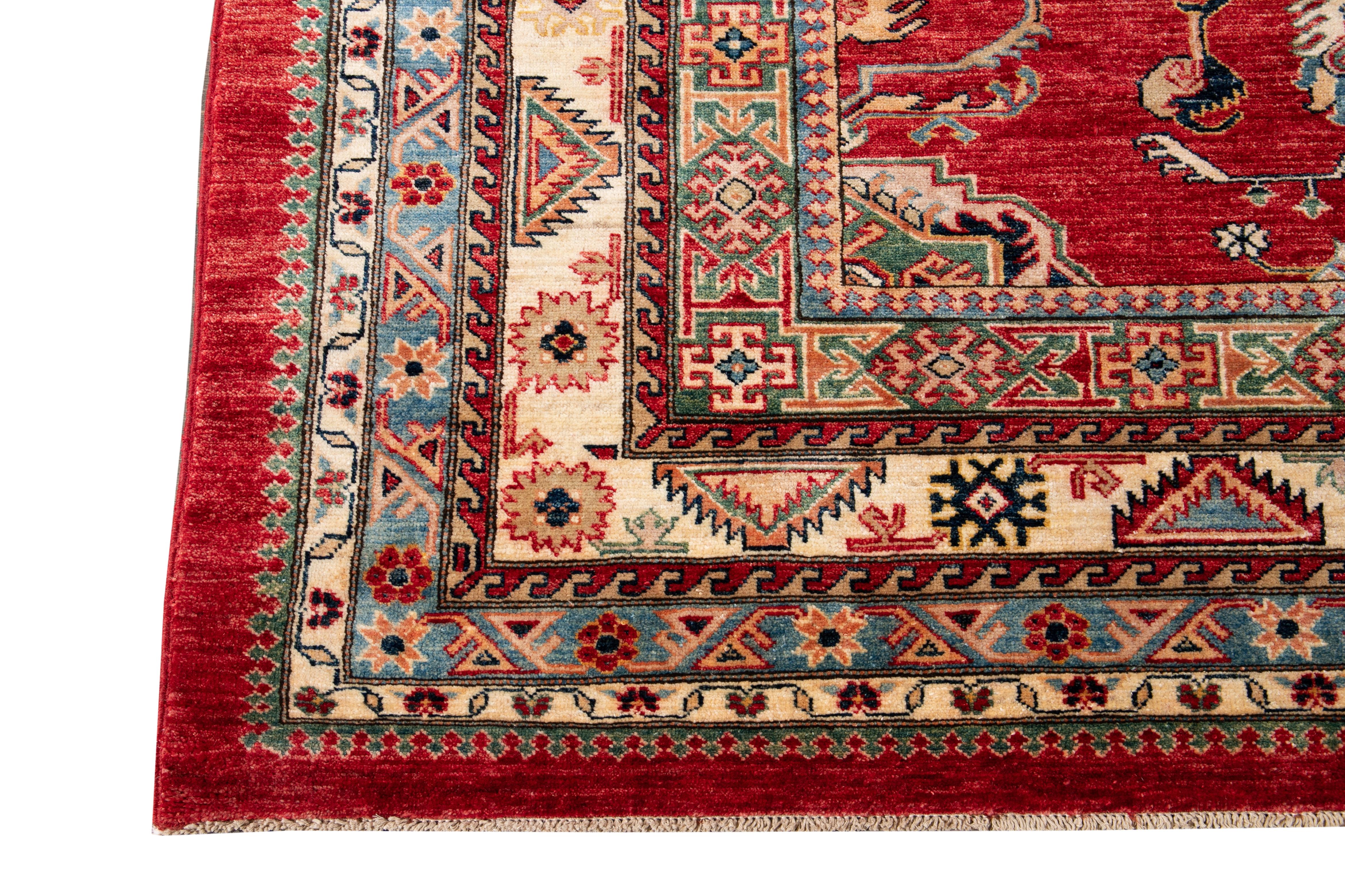 21st Century Modern Kazak Wool Rug For Sale 2