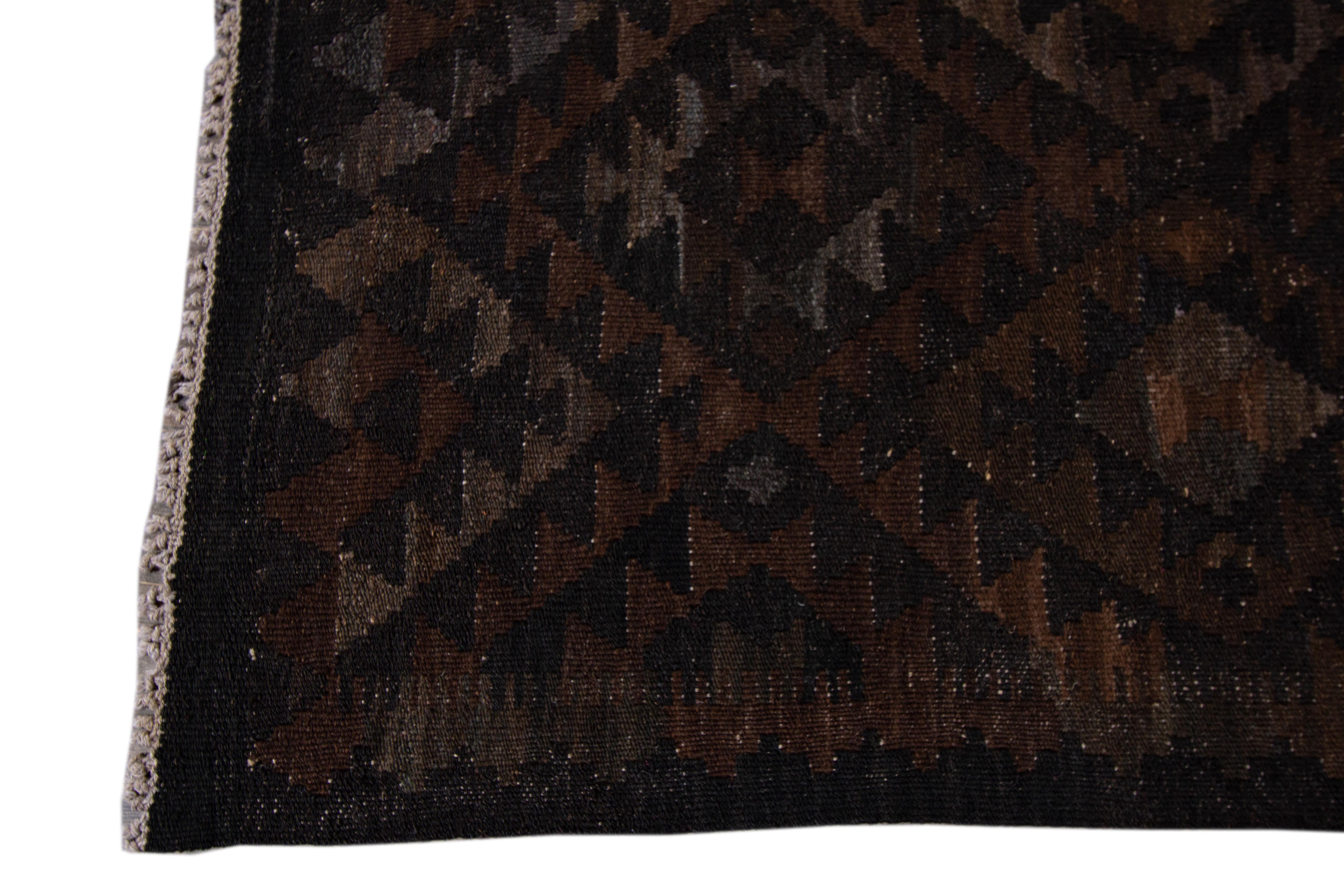 Hand-Knotted 21st Century Modern Kilim Runner Rug